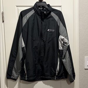 Men's Black and Gray Windbreaker Jacket
